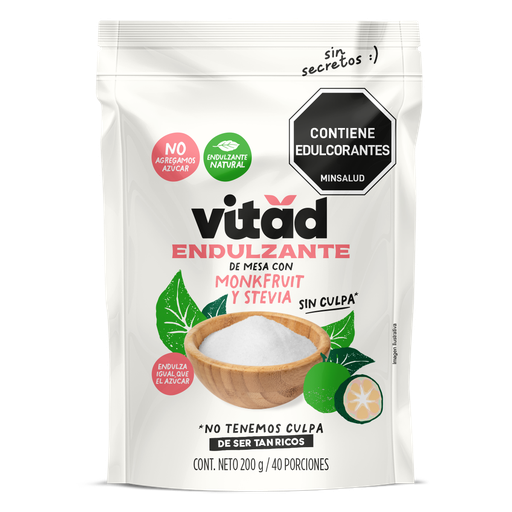 [V011] Endulzante de Mesa Natural con Monkfruit y Stevia 200g