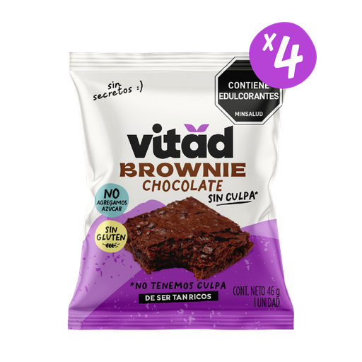 [V009] Brownie sin Azúcar 46g x 4uds